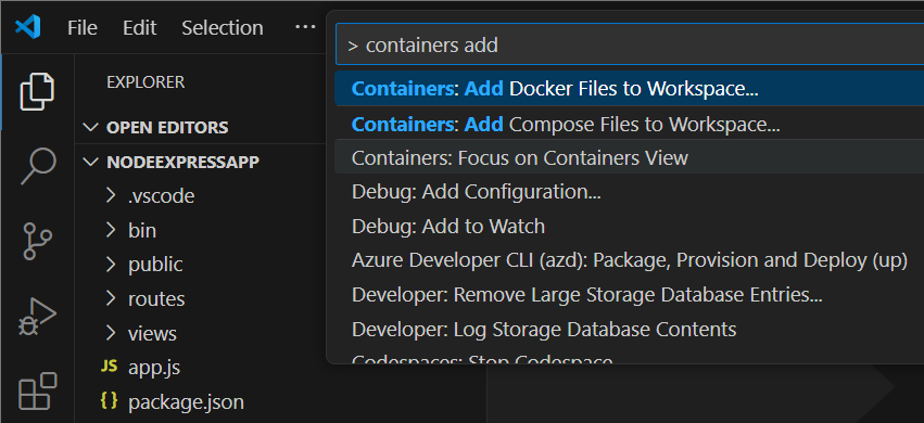 Add Dockerfile to a Node.js project