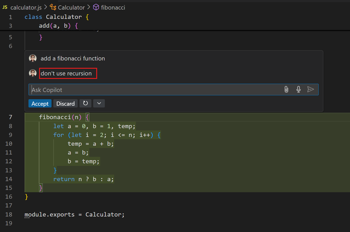Ask AI to not use recursion and new result